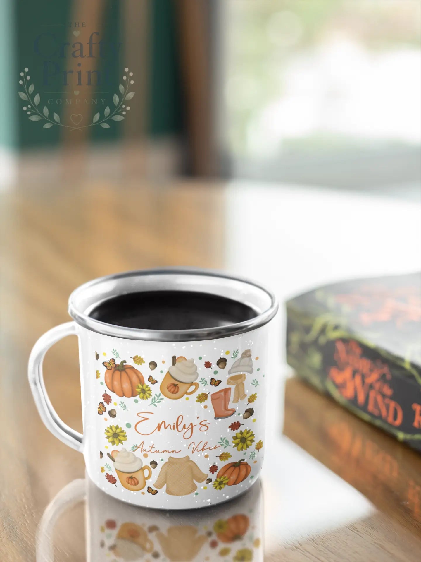 Autumn Vibes Personalised Mug - Enamel - Mugs