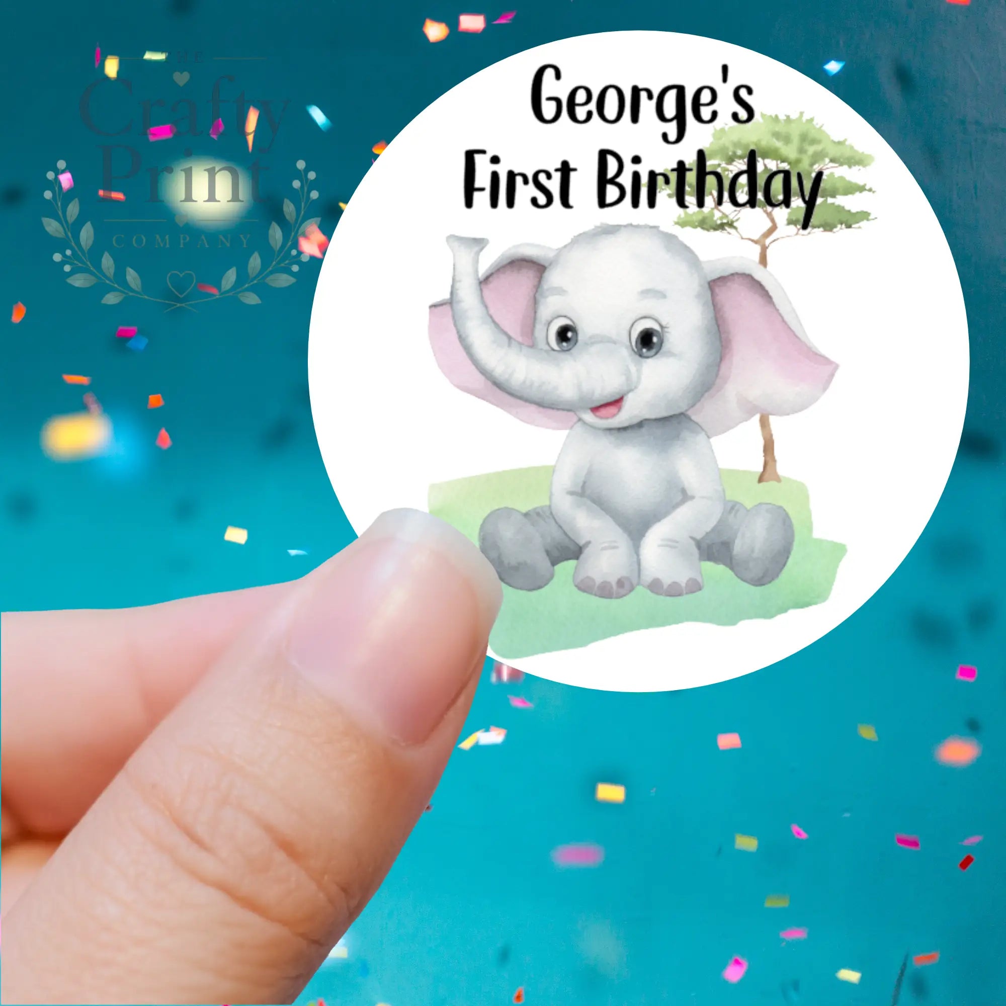 Baby Jungle Animals Birthday Printed Sticker - X Small 25mm