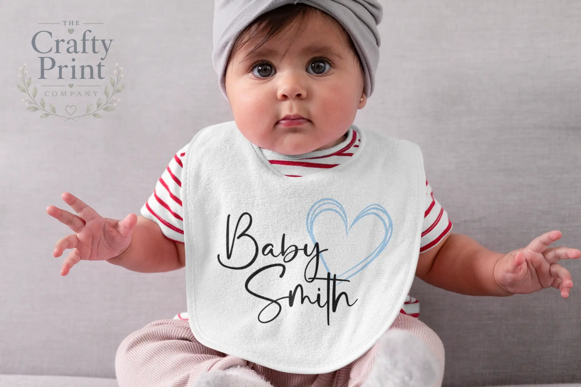 Baby Surname Personalised Bib - Blue - & Toddler Clothing