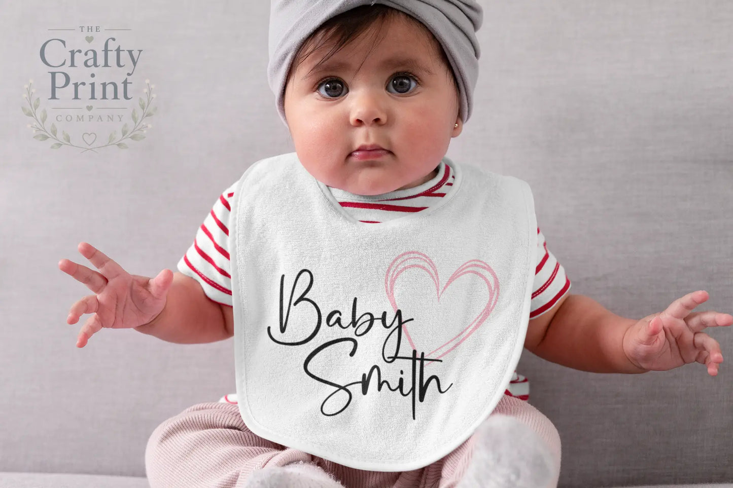 Baby Surname Personalised Bib - Pink - & Toddler Clothing