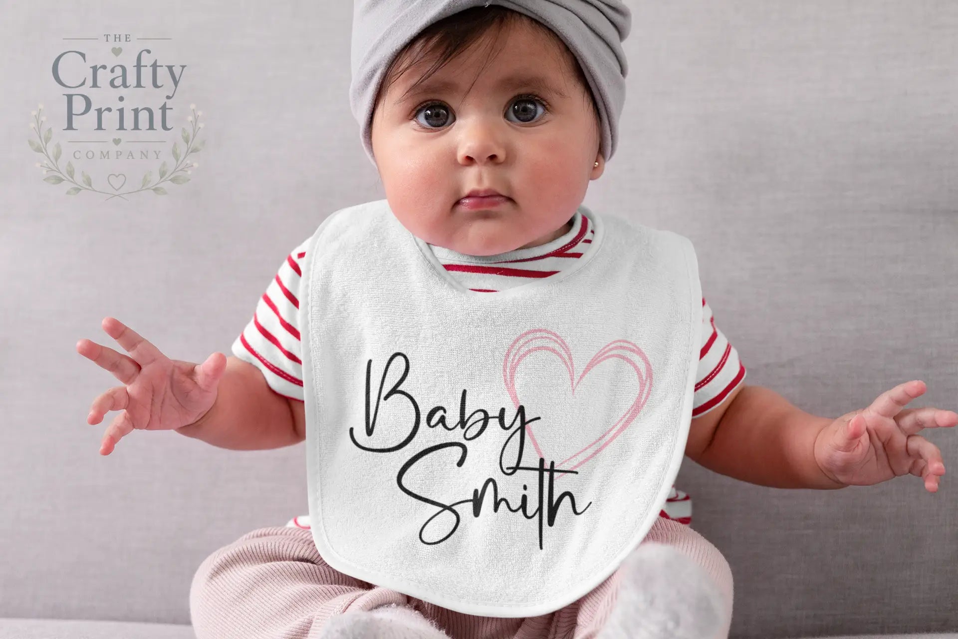 Baby Surname Personalised Bib - Pink - & Toddler Clothing