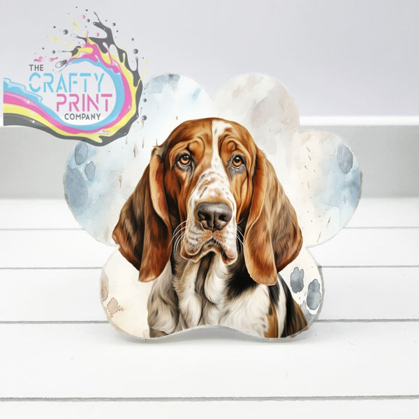 Basset Hound Acrylic Paw Print Car Vent Clip on Air