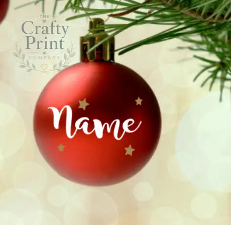 Bauble Writing with Hearts or Stars Sticker - Black