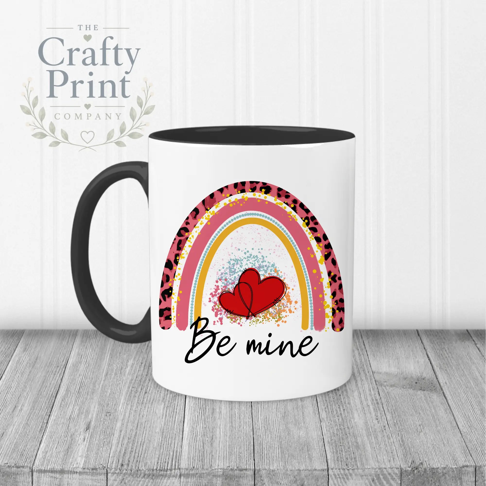 Be Mine Rainbow Mug - Black Handle & Inner - Mugs