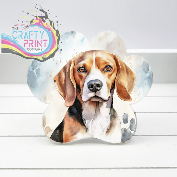 Beagle Acrylic Paw Print Car Vent Clip on Air Freshener