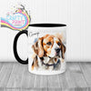 Beagle Watercolour Mug - Black Handle & Inner - Mugs