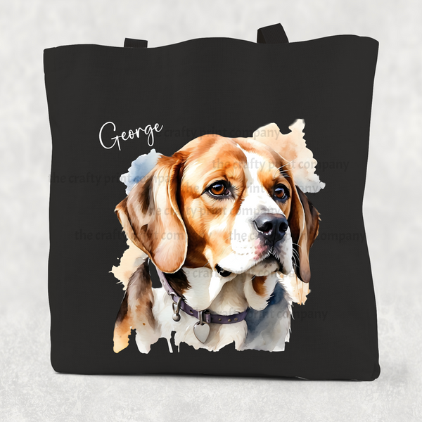 Beagle Watercolour Cotton Re-usable Tote Bag