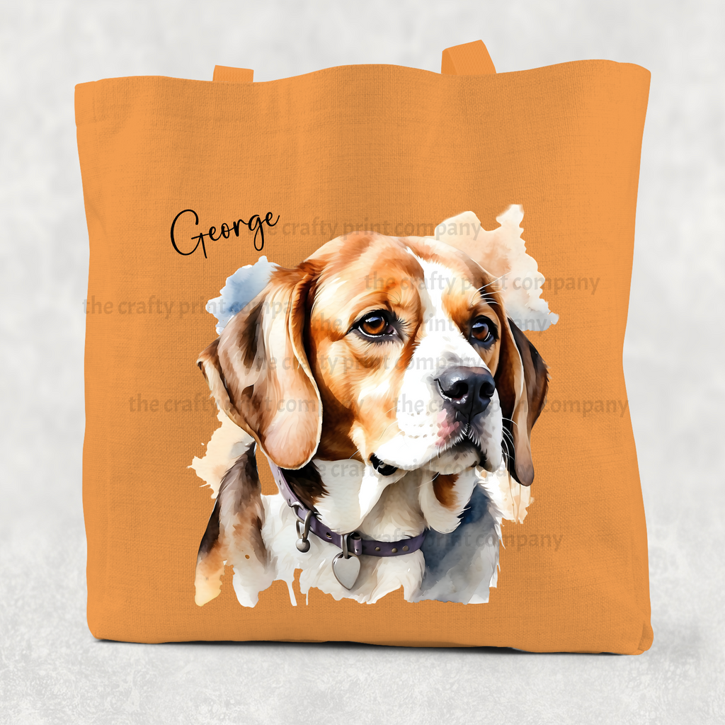 Beagle Watercolour Cotton Re-usable Tote Bag
