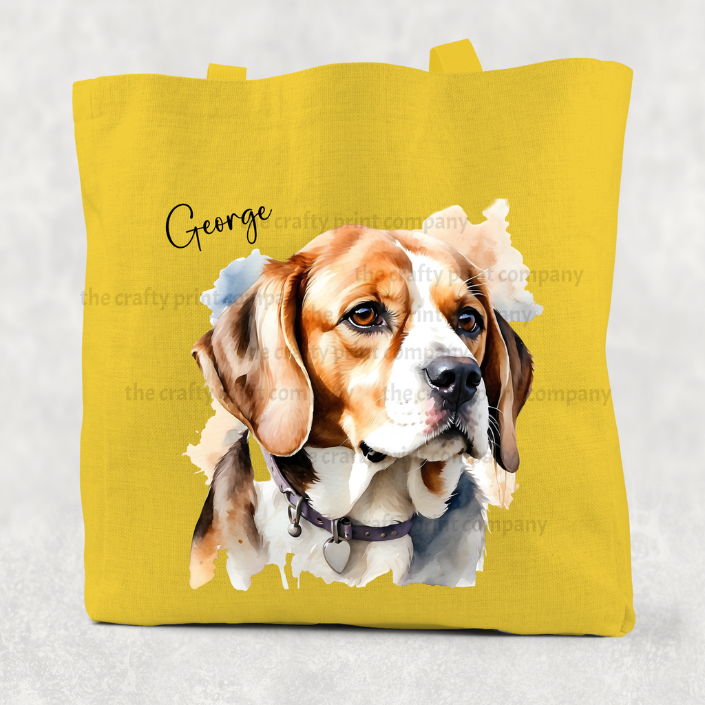 Beagle Watercolour Cotton Re-usable Tote Bag