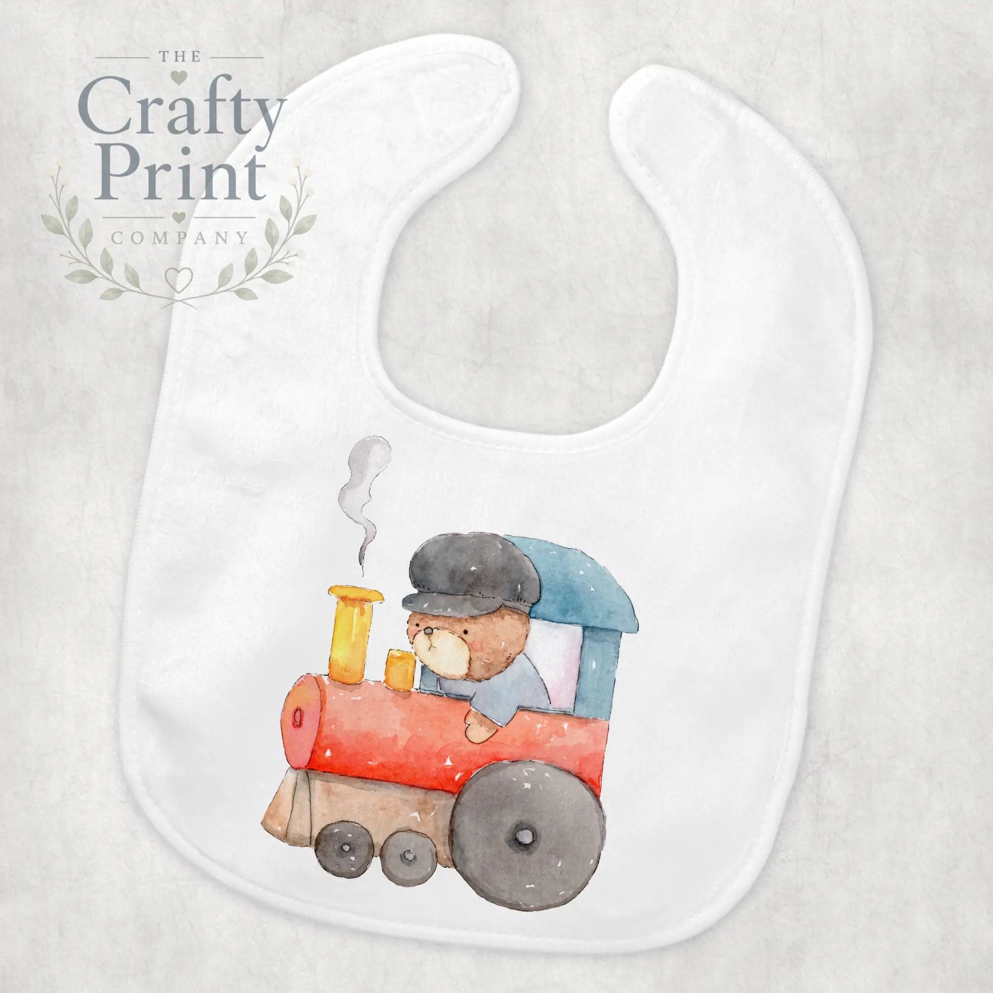 Bear in Train Baby Bib - & Toddler Clothing