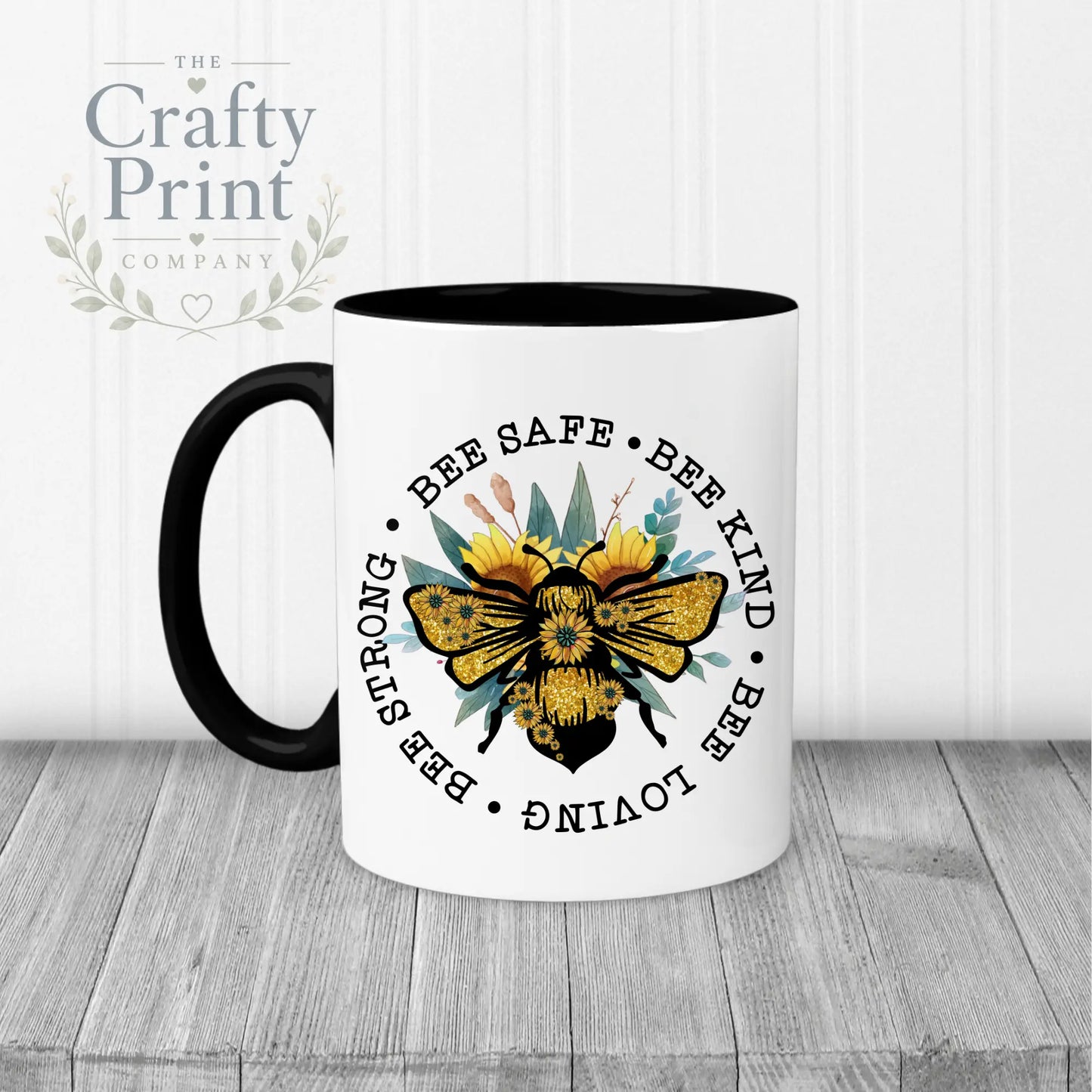 Bee Safe Kind Mug - Black Handle & Inner - Mugs