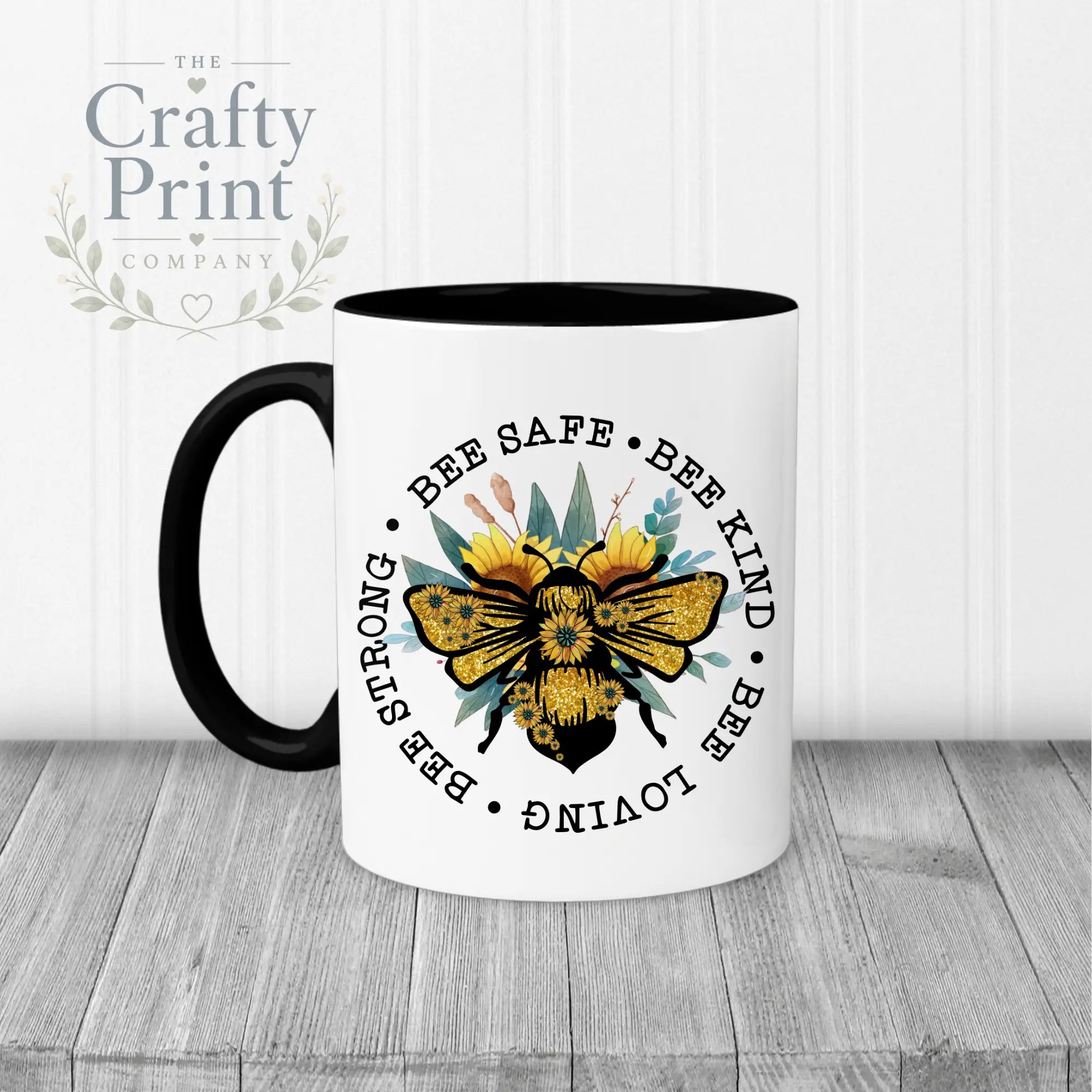 Bee Safe Kind Mug - Black Handle & Inner - Mugs