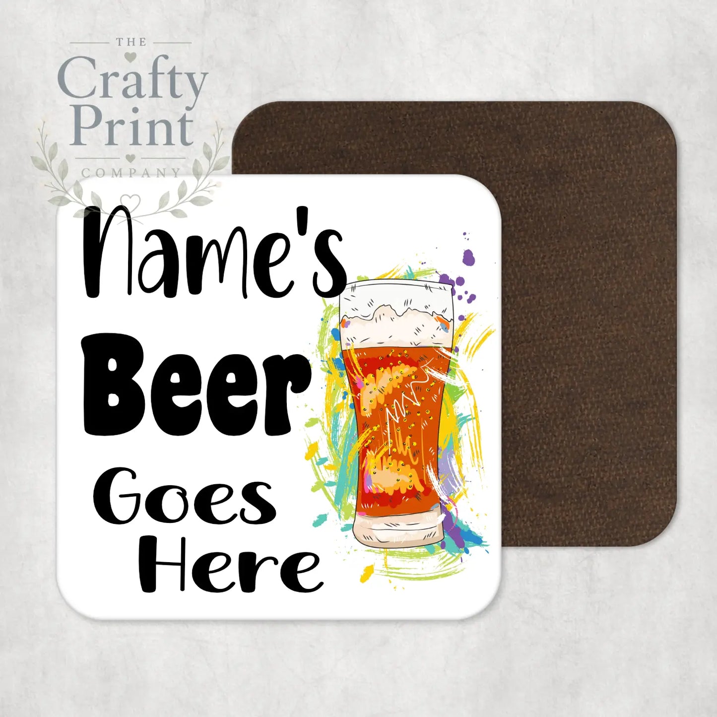 Beer Goes Here Personalised Drinks Coaster - Coasters