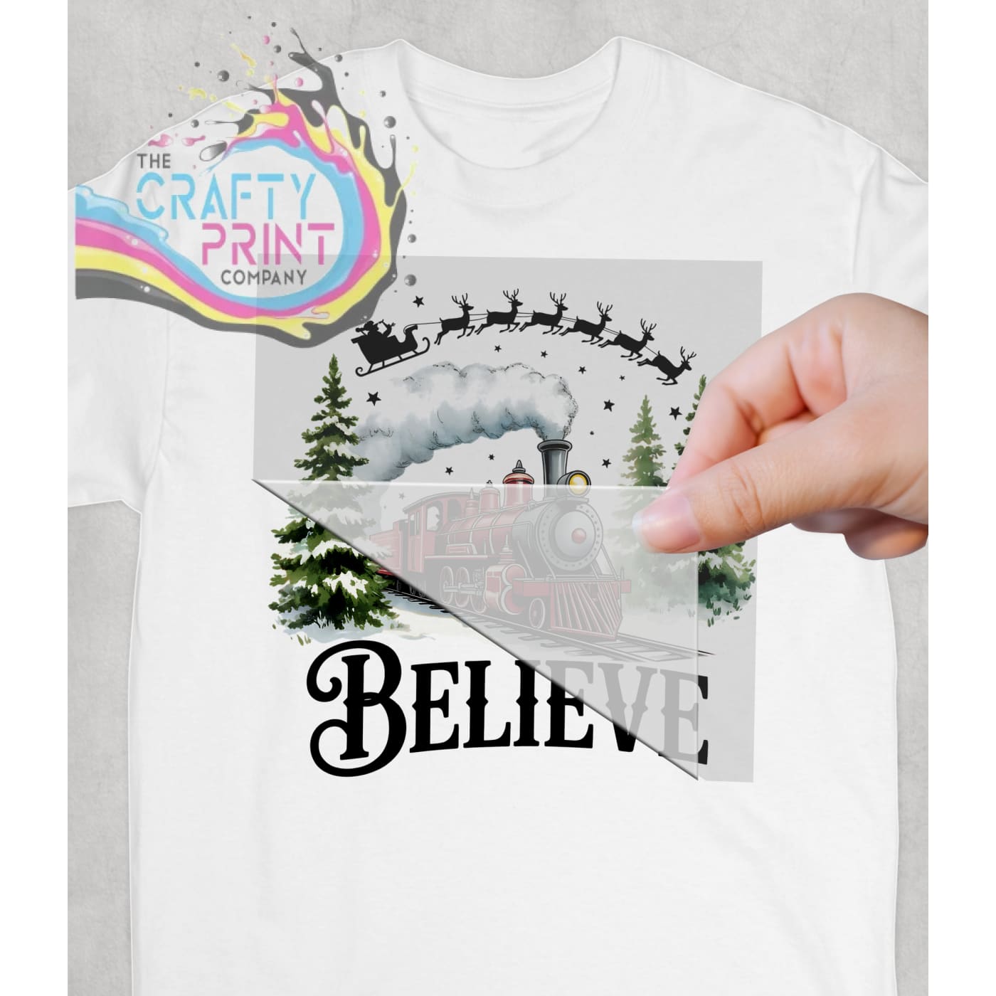 Believe Christmas Train DTF Print - Posters Prints & Visual