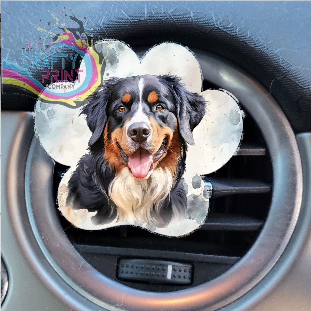 Bernese Mountain Dog Acrylic Paw Print Car Vent Clip on Air