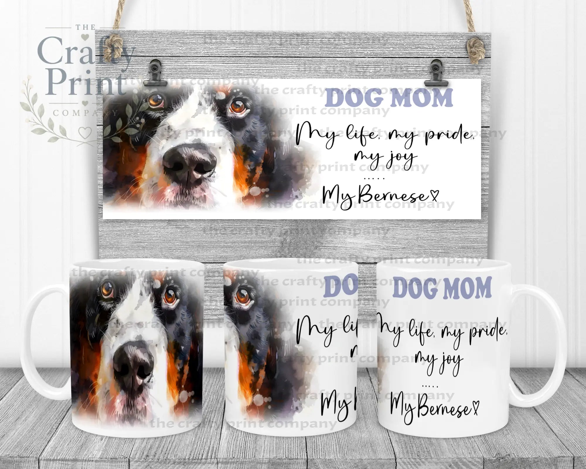Bernese Mountain Dog Mom Mug - 11oz Ceramic / White Handle