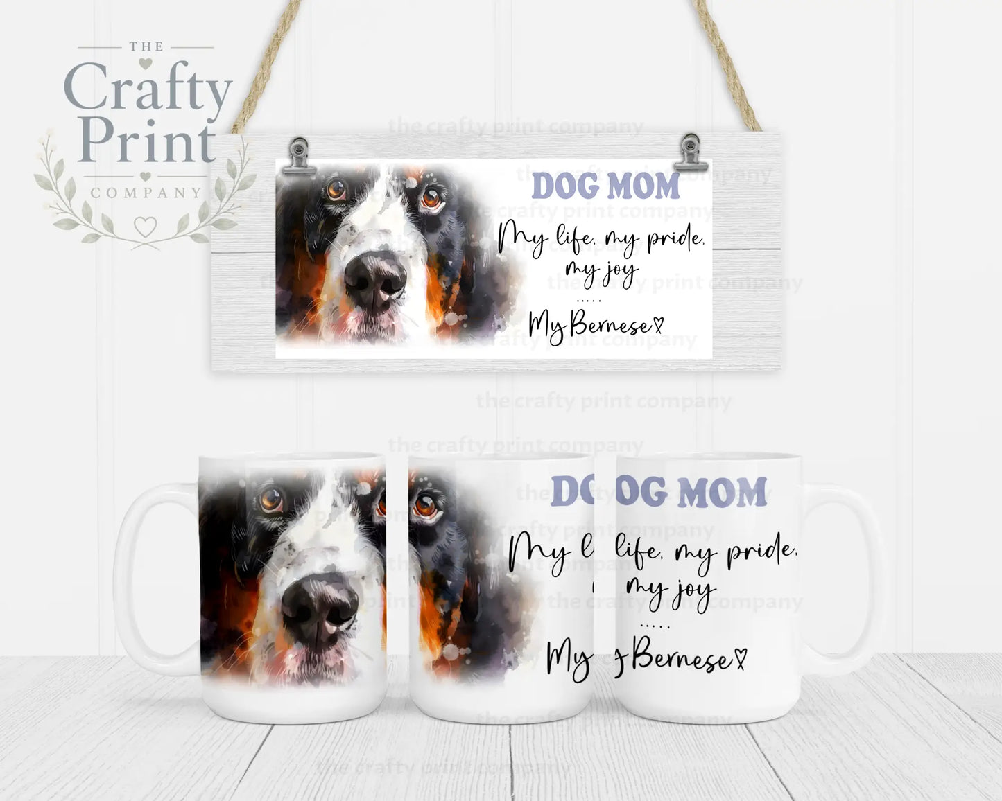 Bernese Mountain Dog Mom Mug - 15oz Jumbo / White Handle &