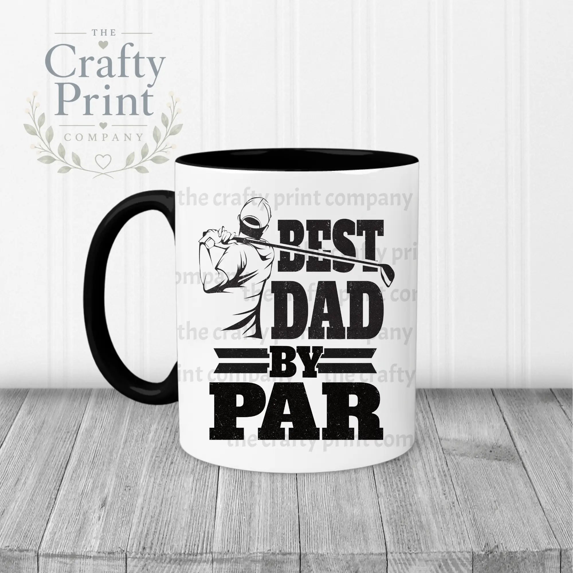 Best Dad by Par Mug - Black Handle & Inner - Mugs