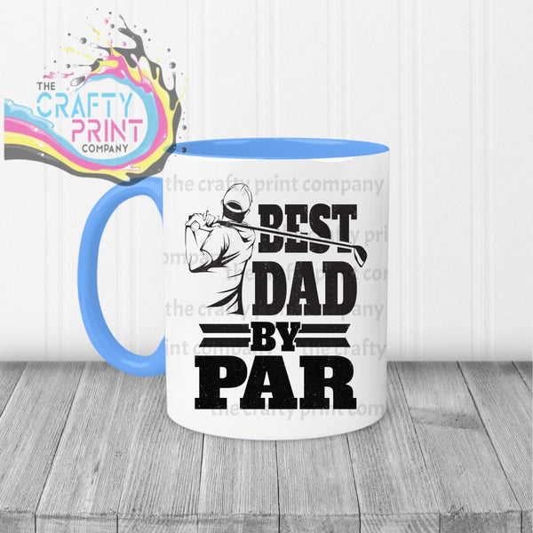 Best Dad by Par Mug - Blue Handle & Inner - Mugs