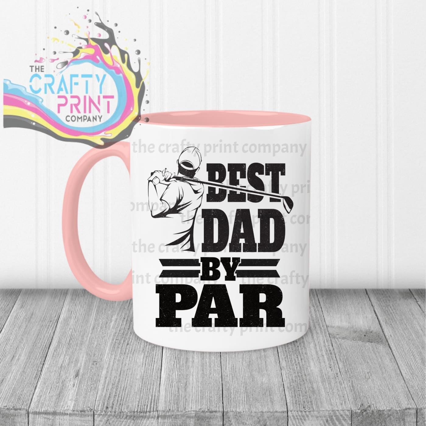 Best Dad by Par Mug - Pink Handle & Inner - Mugs