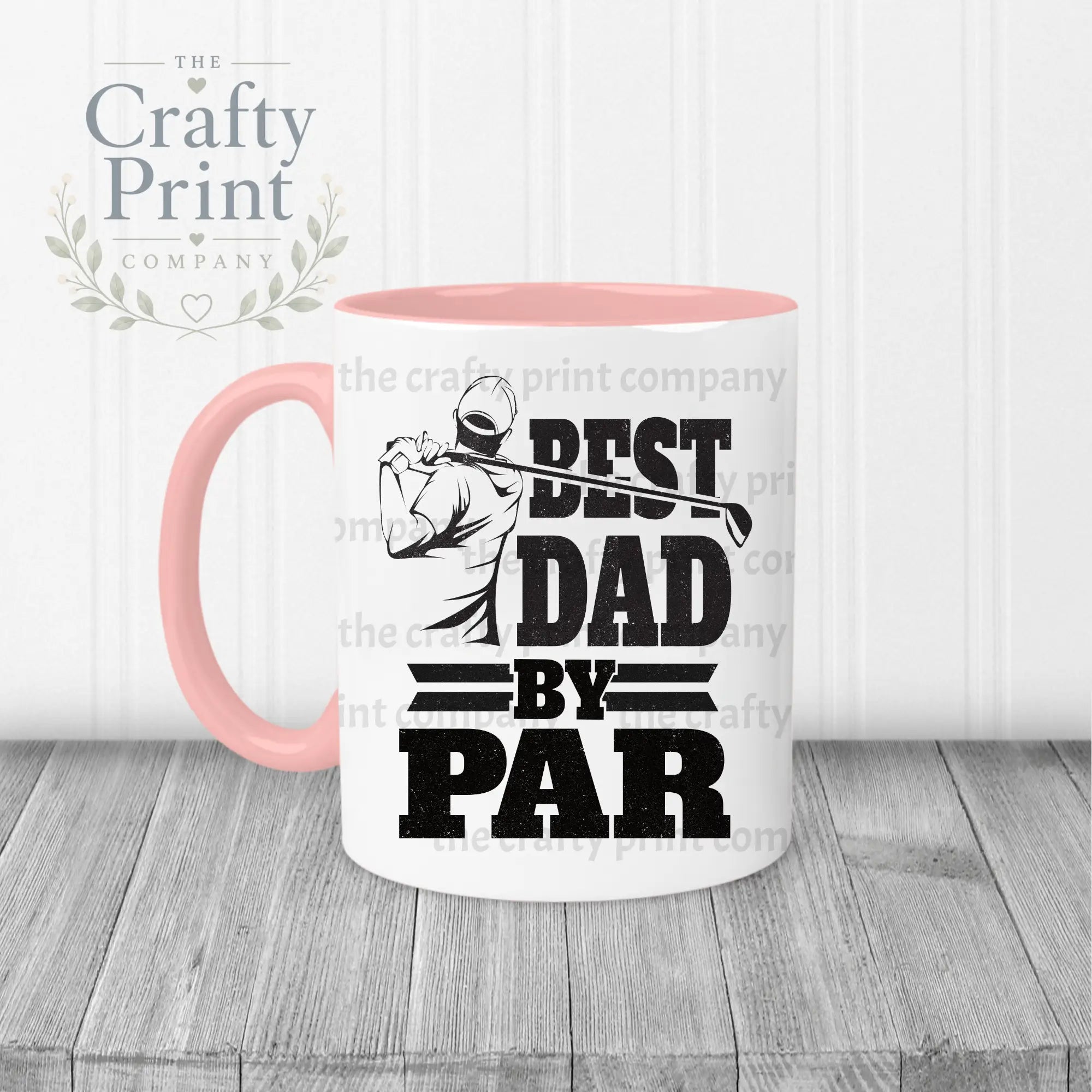 Best Dad by Par Mug - Pink Handle & Inner - Mugs