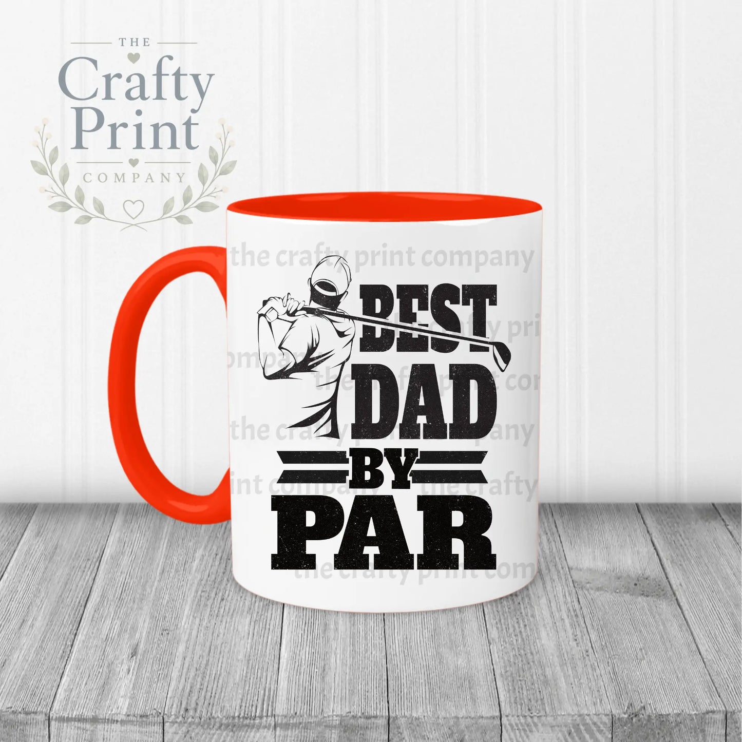 Best Dad by Par Mug - Red Handle & Inner - Mugs