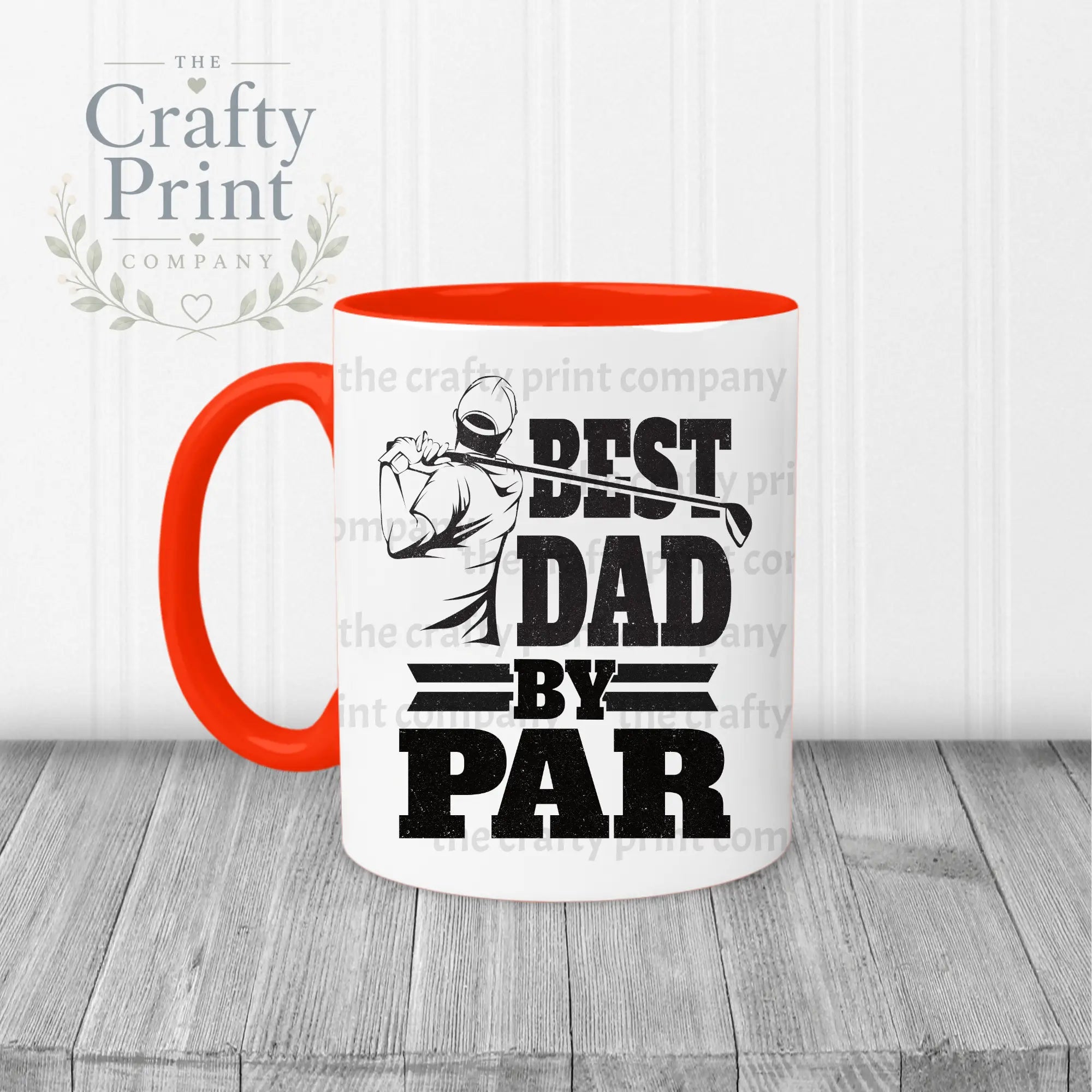 Best Dad by Par Mug - Red Handle & Inner - Mugs