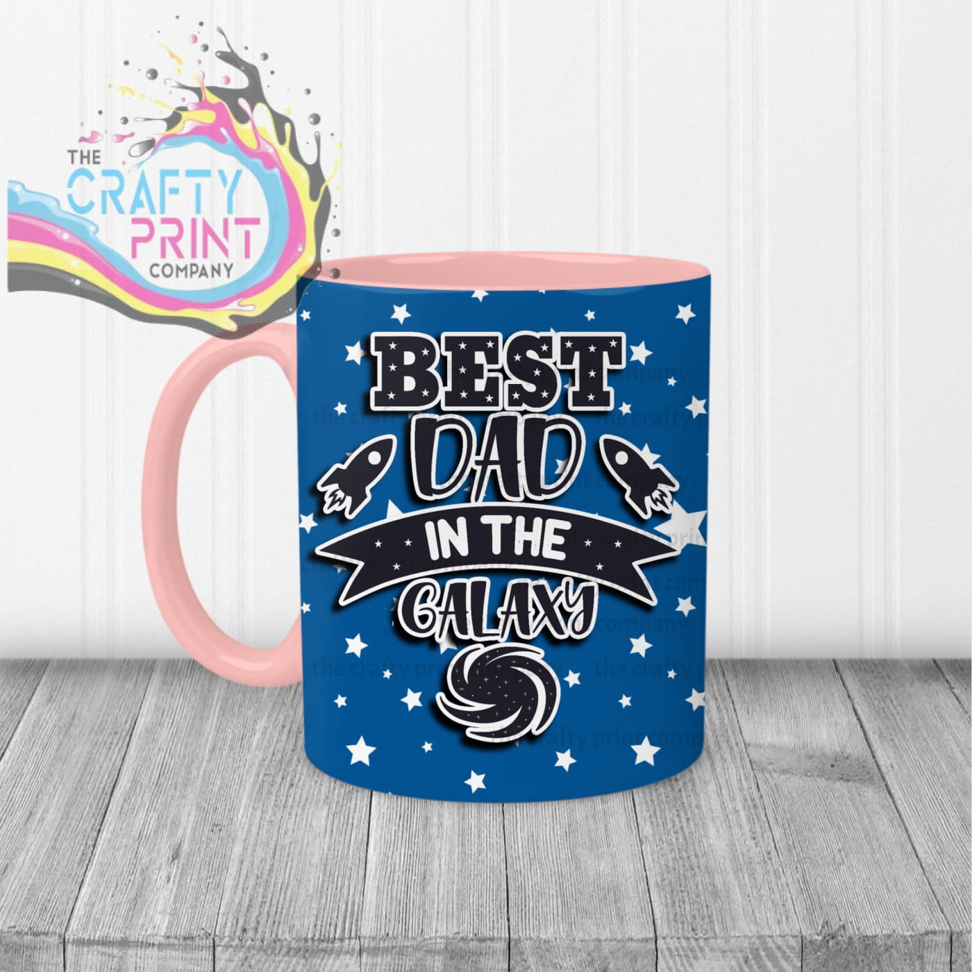 Best Dad in the Galaxy Mug - Pink Handle & Inner - Mugs