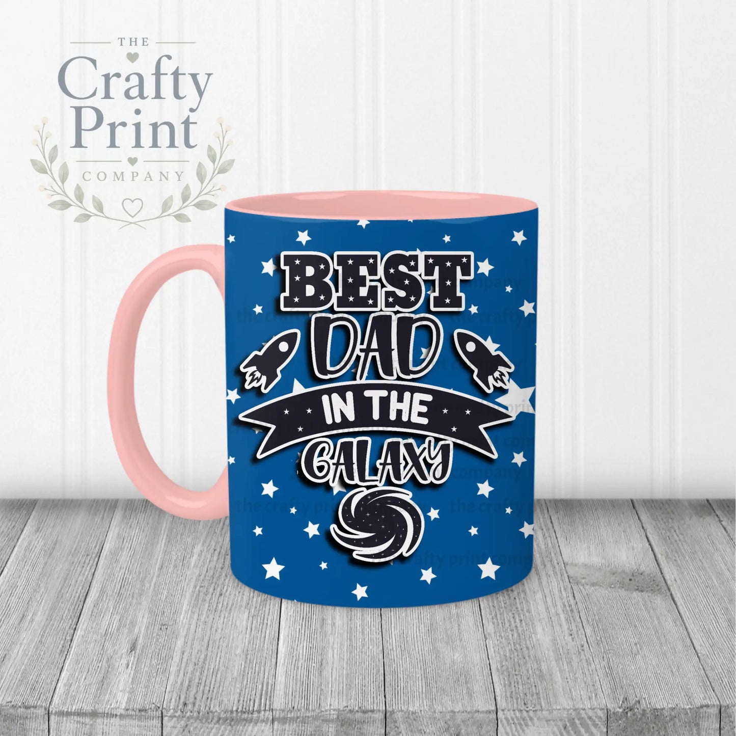 Best Dad in the Galaxy Mug - Pink Handle & Inner - Mugs