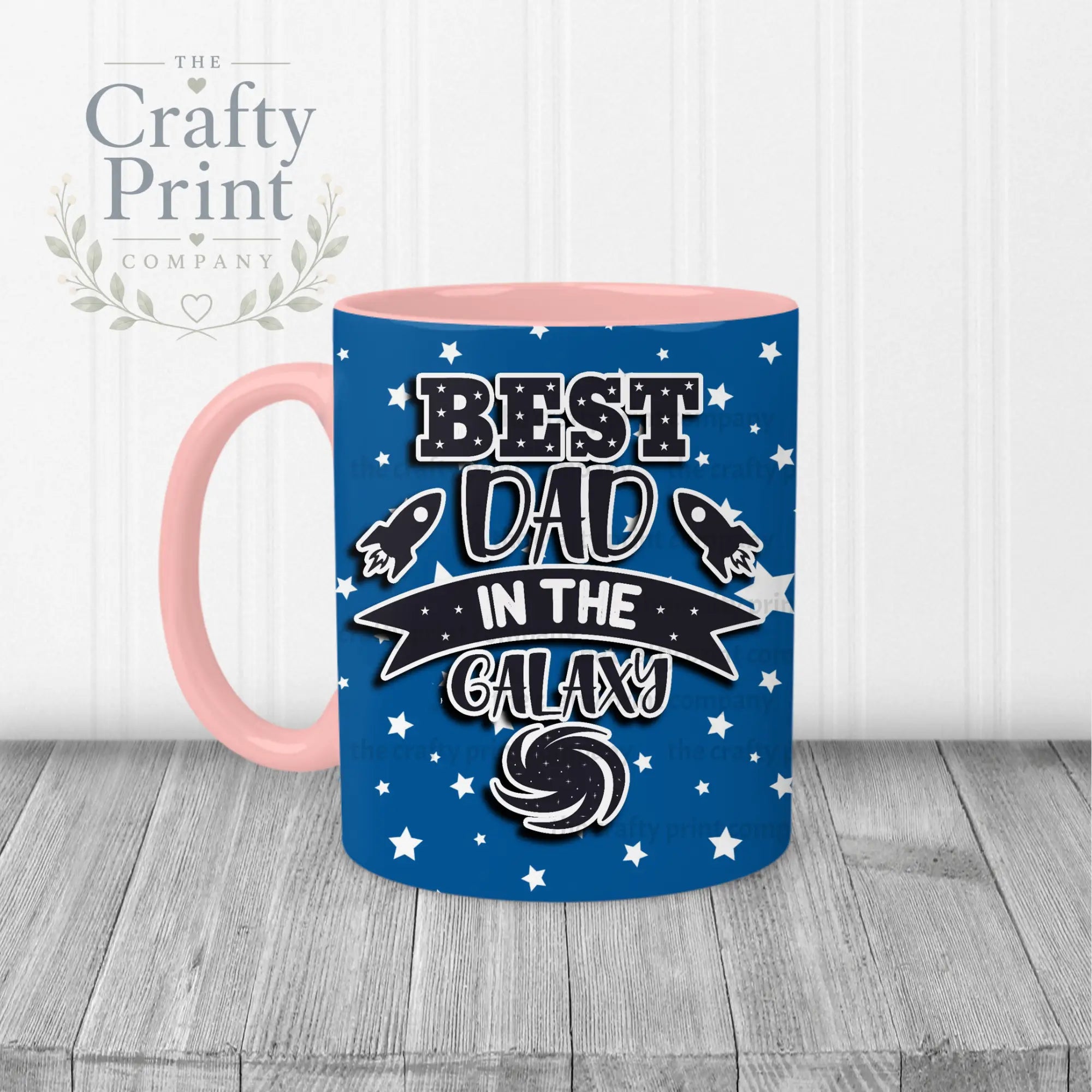 Best Dad in the Galaxy Mug - Pink Handle & Inner - Mugs