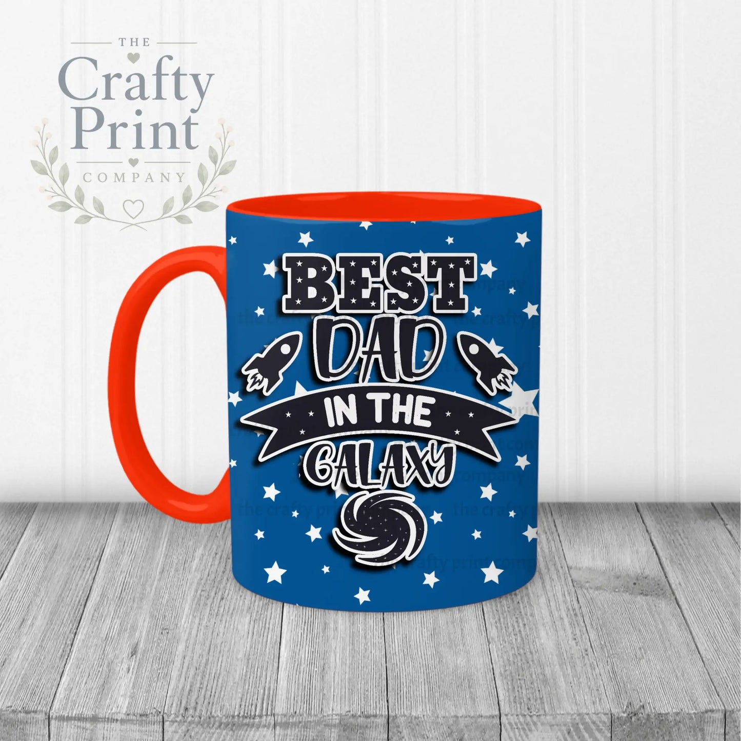 Best Dad in the Galaxy Mug - Red Handle & Inner - Mugs