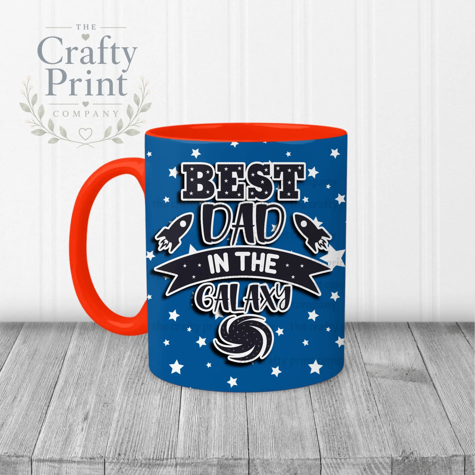 Best Dad in the Galaxy Mug - Red Handle & Inner - Mugs