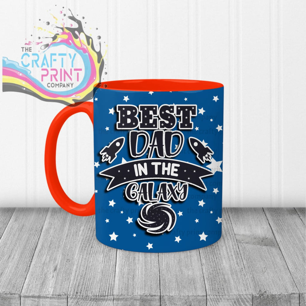 Best Dad in the Galaxy Mug - Red Handle & Inner - Mugs