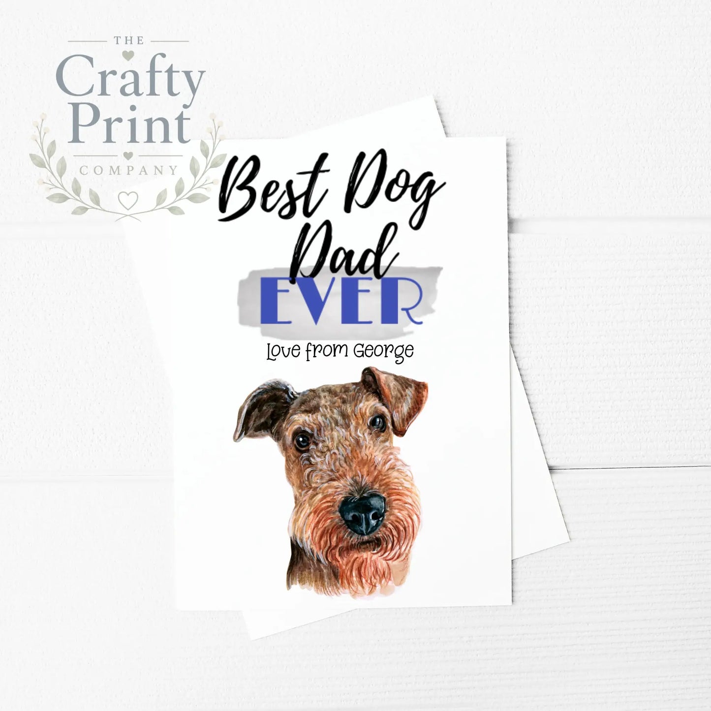Best Dog Dad Ever Airedale Terrier A5 Card & Envelope