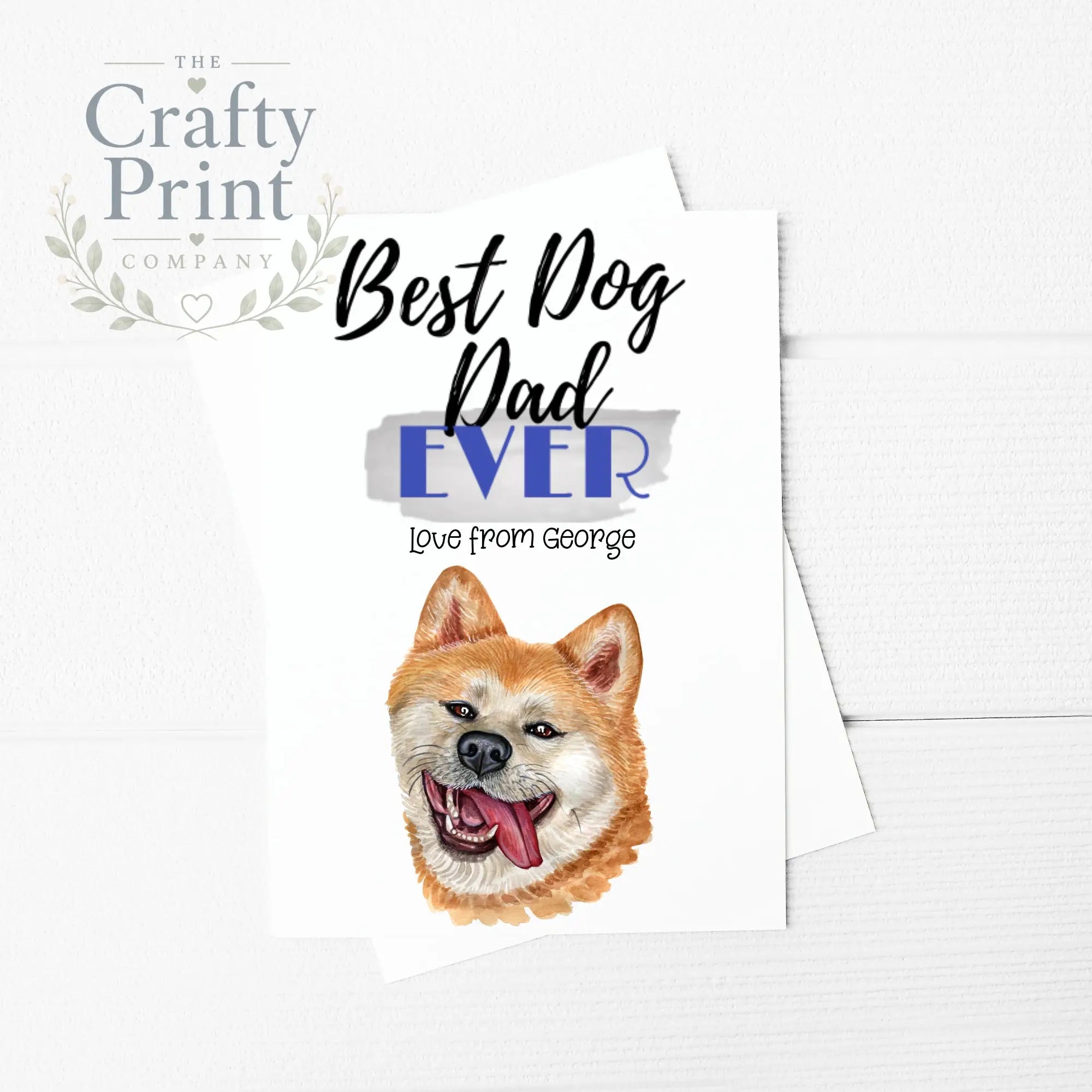 Best Dog Dad Ever Akita A5 Card & Envelope - Greeting Note