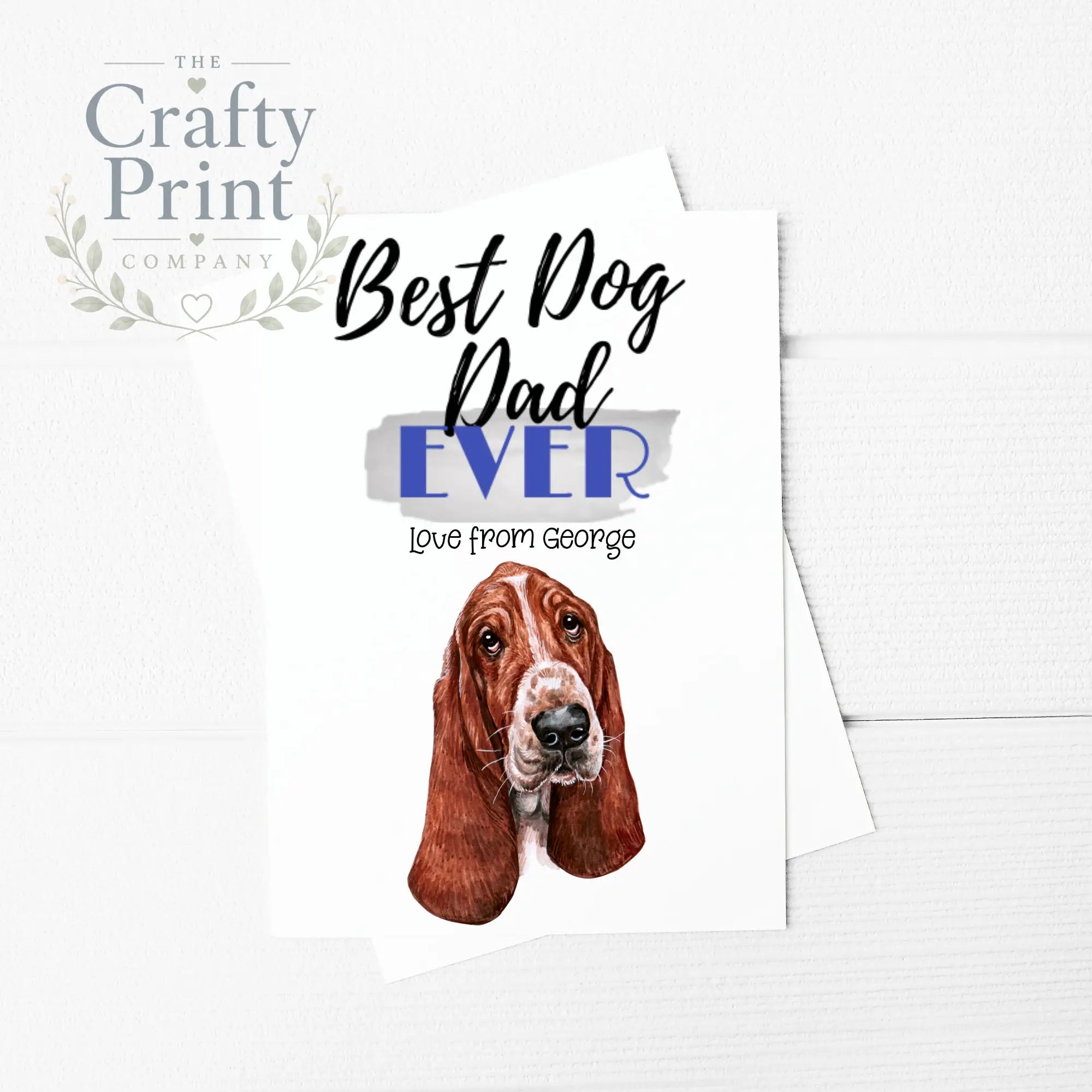Best Dog Dad Ever Bassett Hound A5 Card & Envelope
