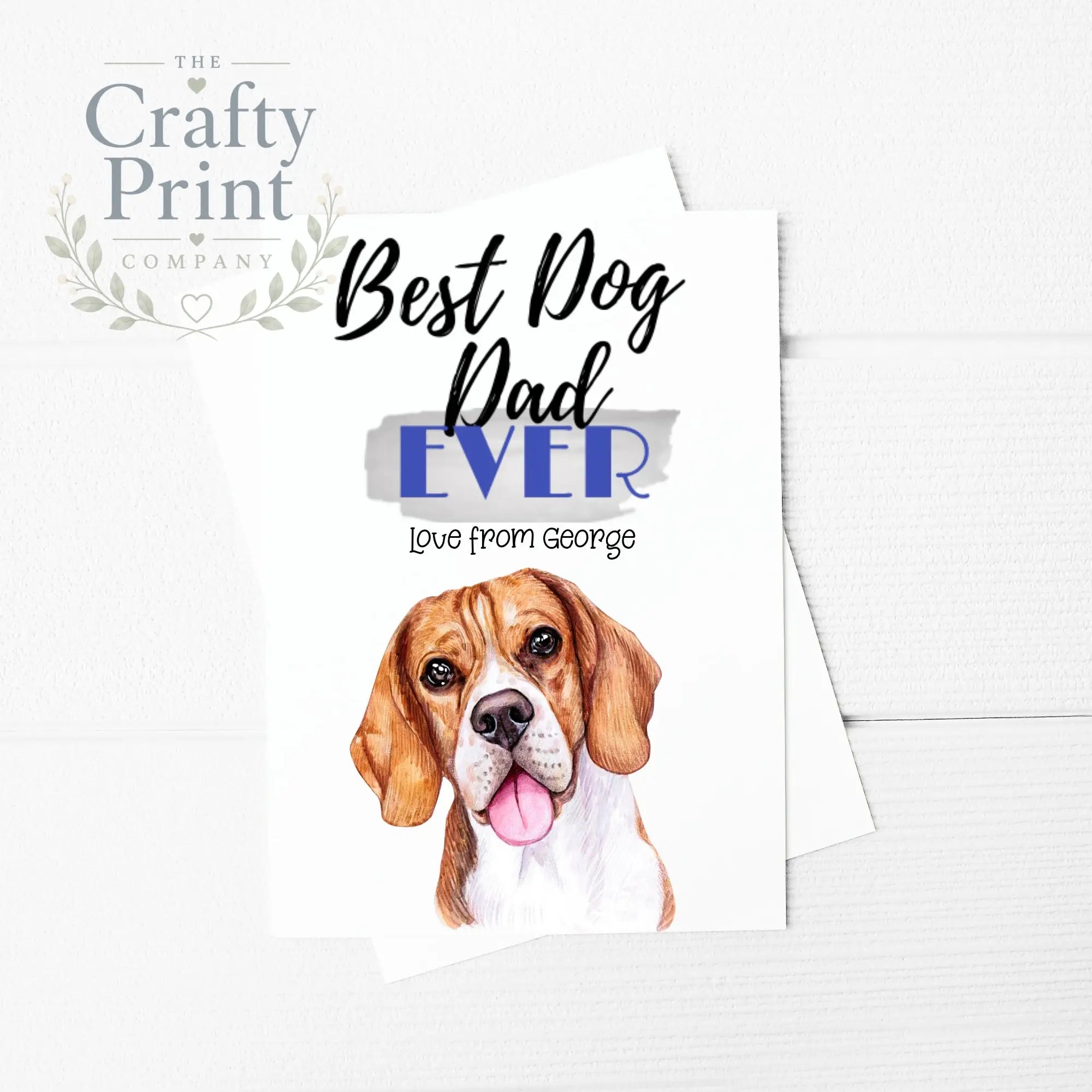 Best Dog Dad Ever Beagle A5 Card & Envelope - Greeting Note