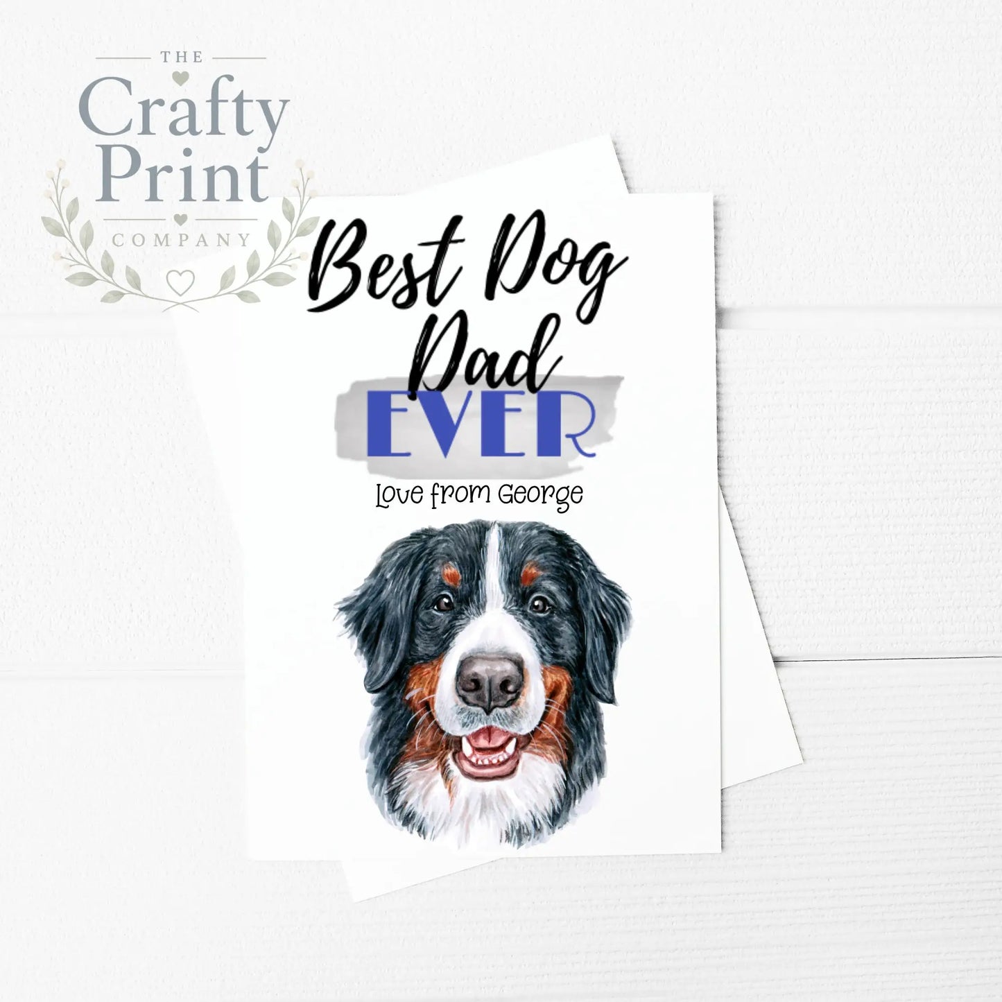 Best Dog Dad Ever Bernese Mountain A5 Card & Envelope