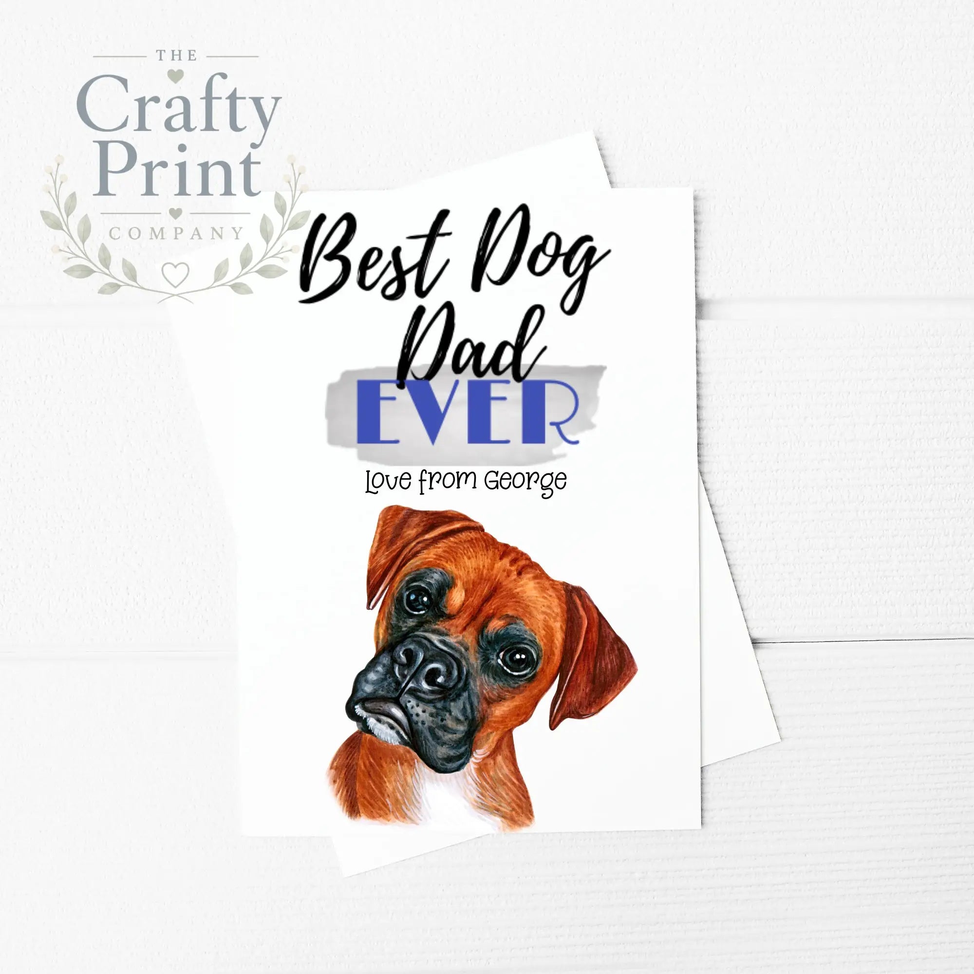 Best Dog Dad Ever Boxer A5 Card & Envelope - Greeting Note