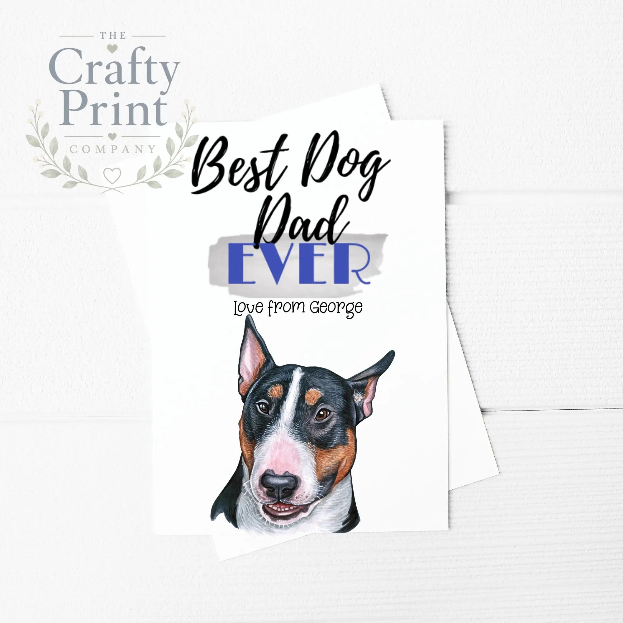Best Dog Dad Ever Bull Terrier V2 A5 Card & Envelope