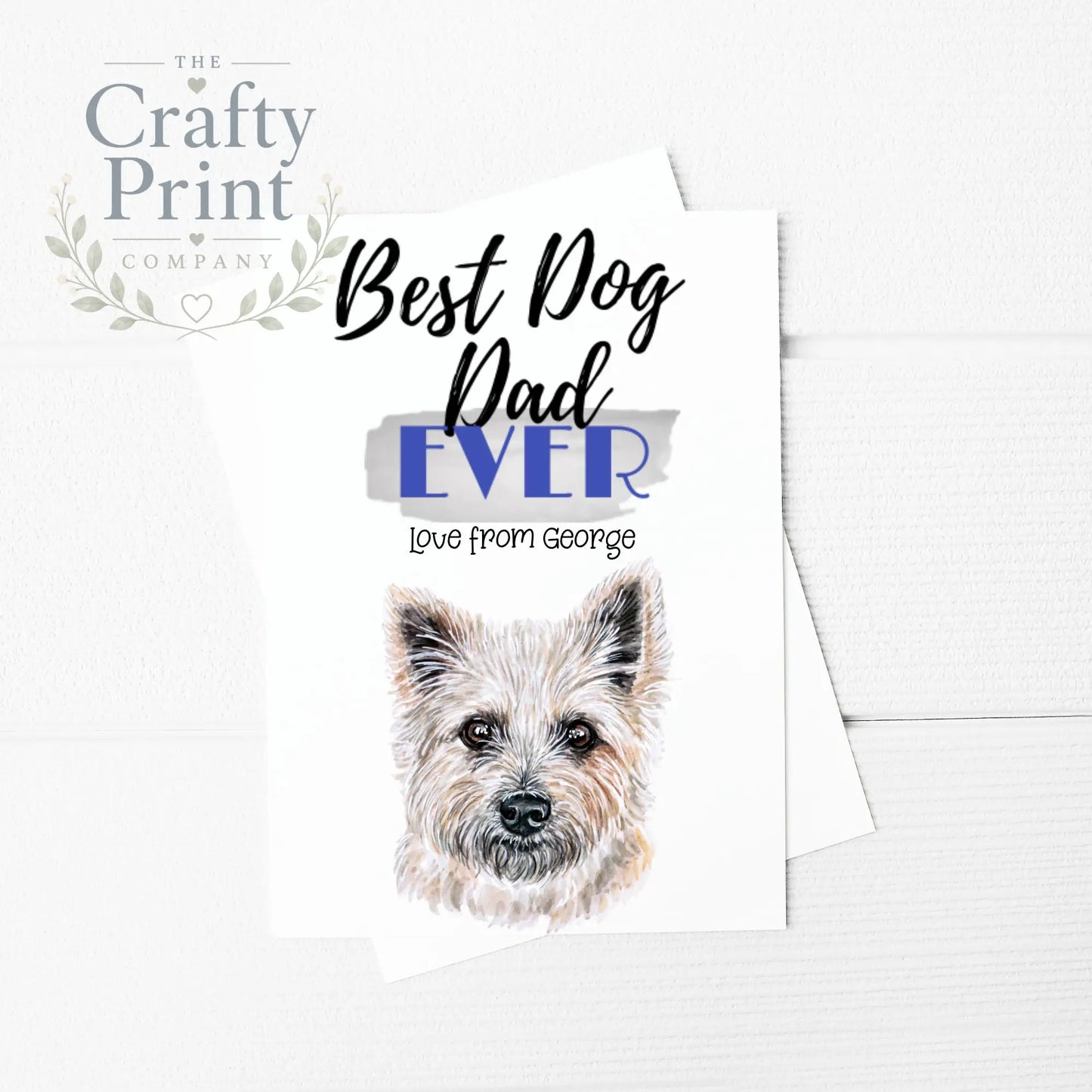 Best Dog Dad Ever Cairn Terrier A5 Card & Envelope