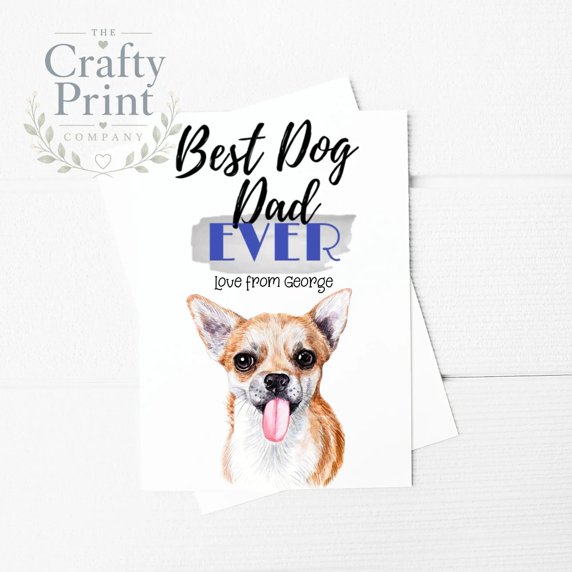 Best Dog Dad Ever Chihuahua A5 Card & Envelope - Greeting