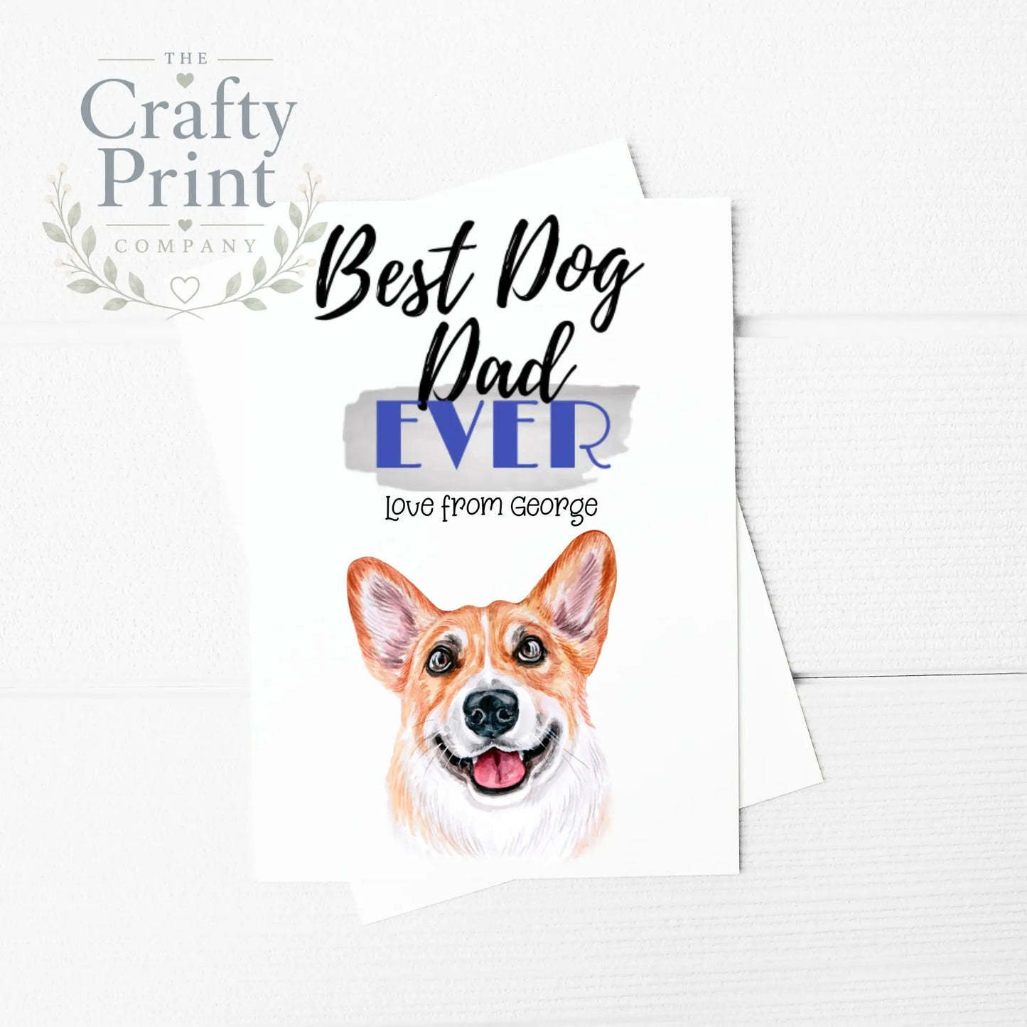 Best Dog Dad Ever Corgi A5 Card & Envelope - Greeting Note