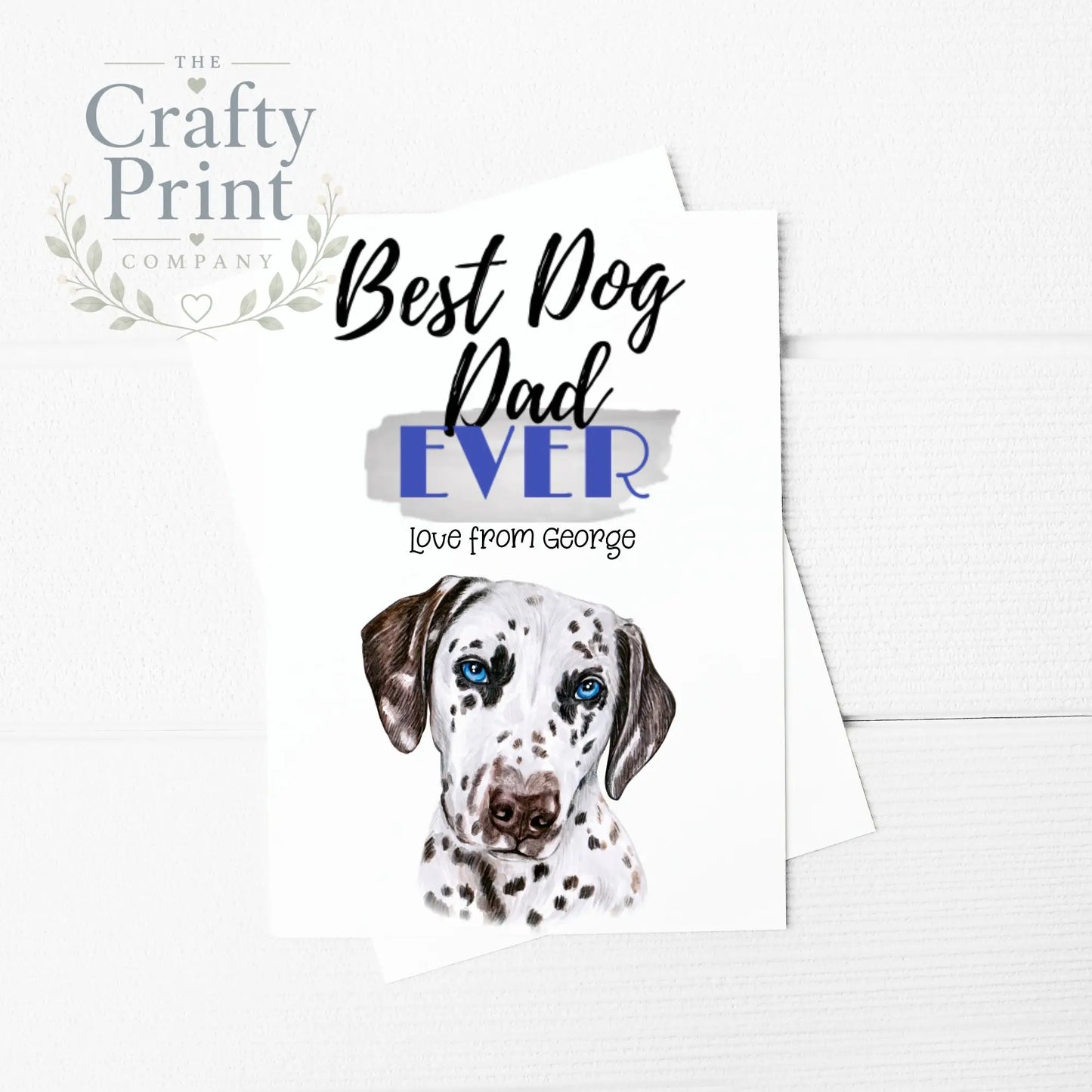 Best Dog Dad Ever Dalmation A5 Card & Envelope - Greeting