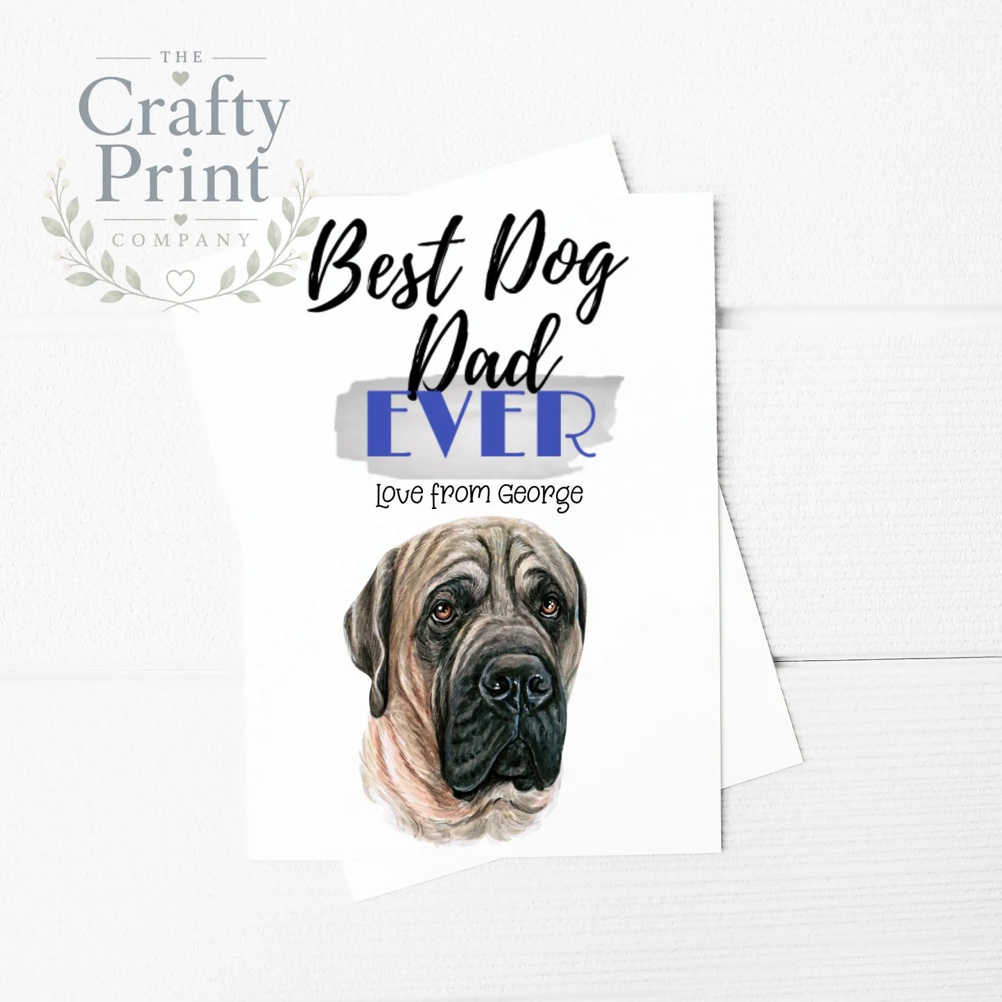 Best Dog Dad Ever English Mastiff A5 Card & Envelope