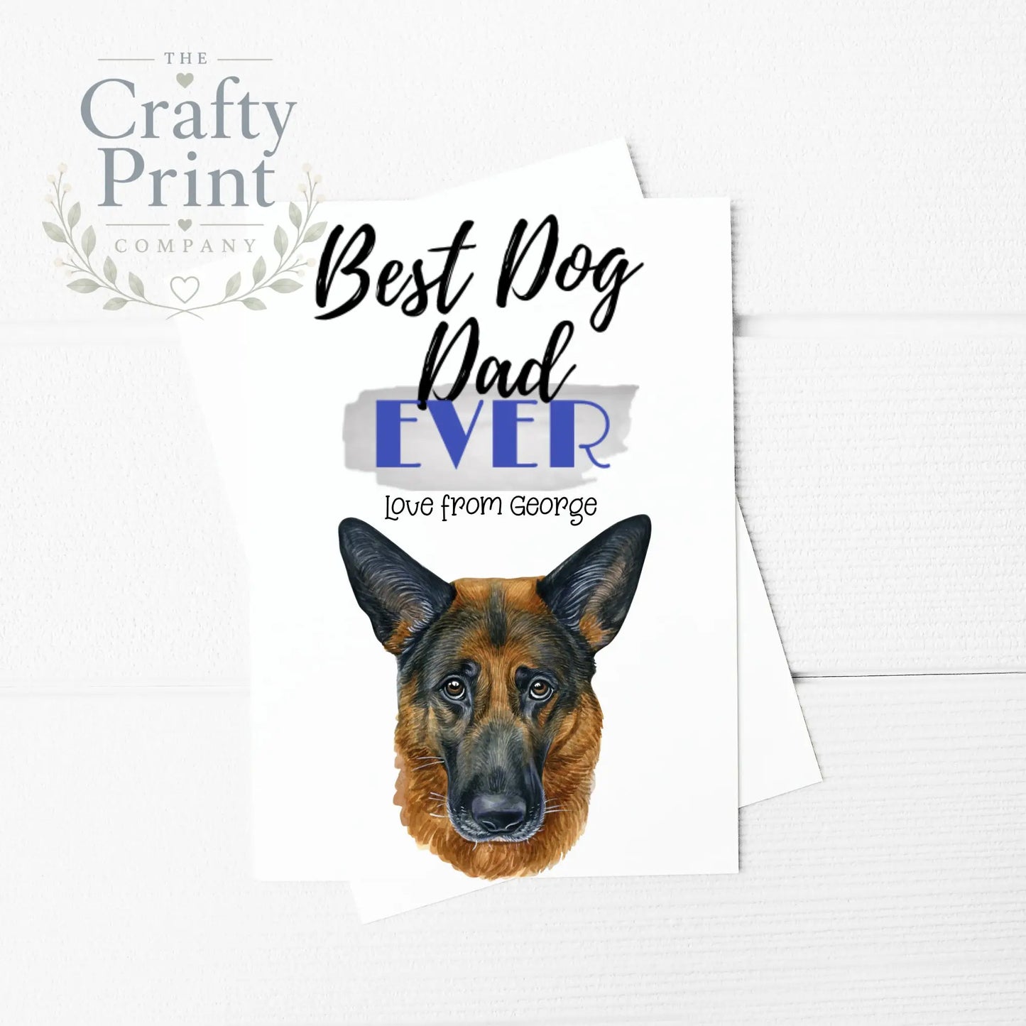 Best Dog Dad Ever German Shepherd A5 Card & Envelope