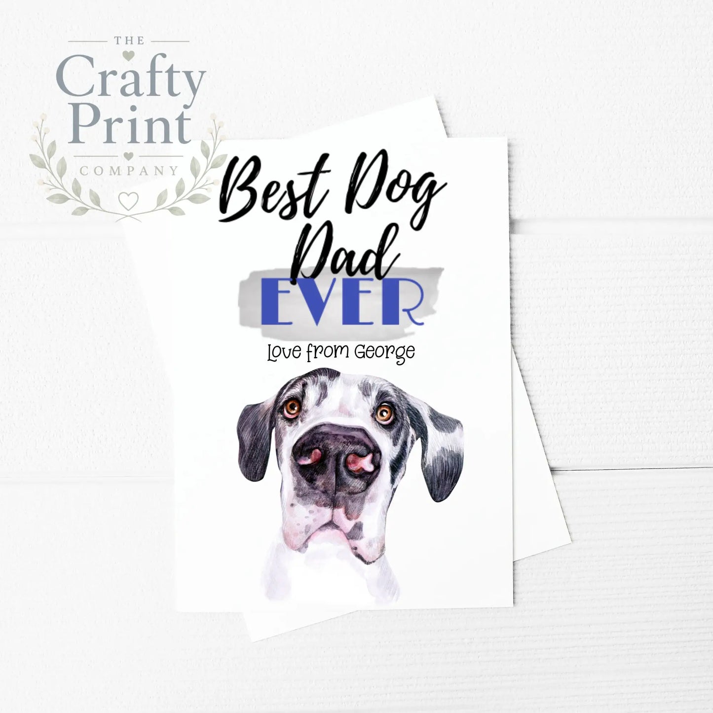 Best Dog Dad Ever Great Dane A5 Card & Envelope - Greeting