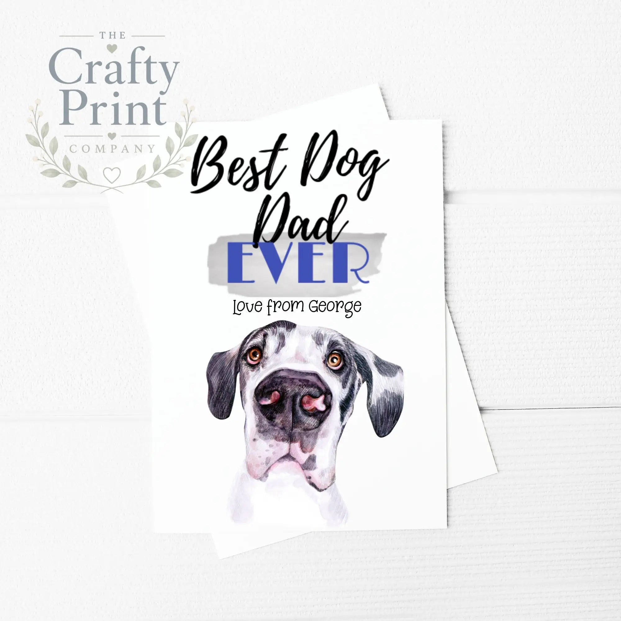 Best Dog Dad Ever Great Dane A5 Card & Envelope - Greeting