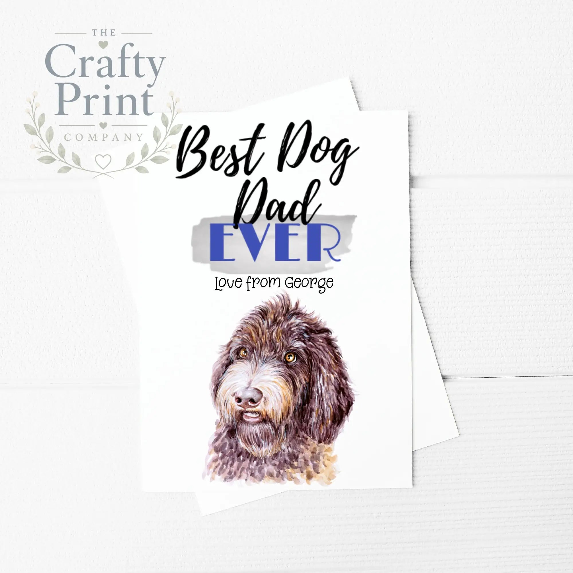 Best Dog Dad Ever Newfypoo A5 Card & Envelope - Greeting