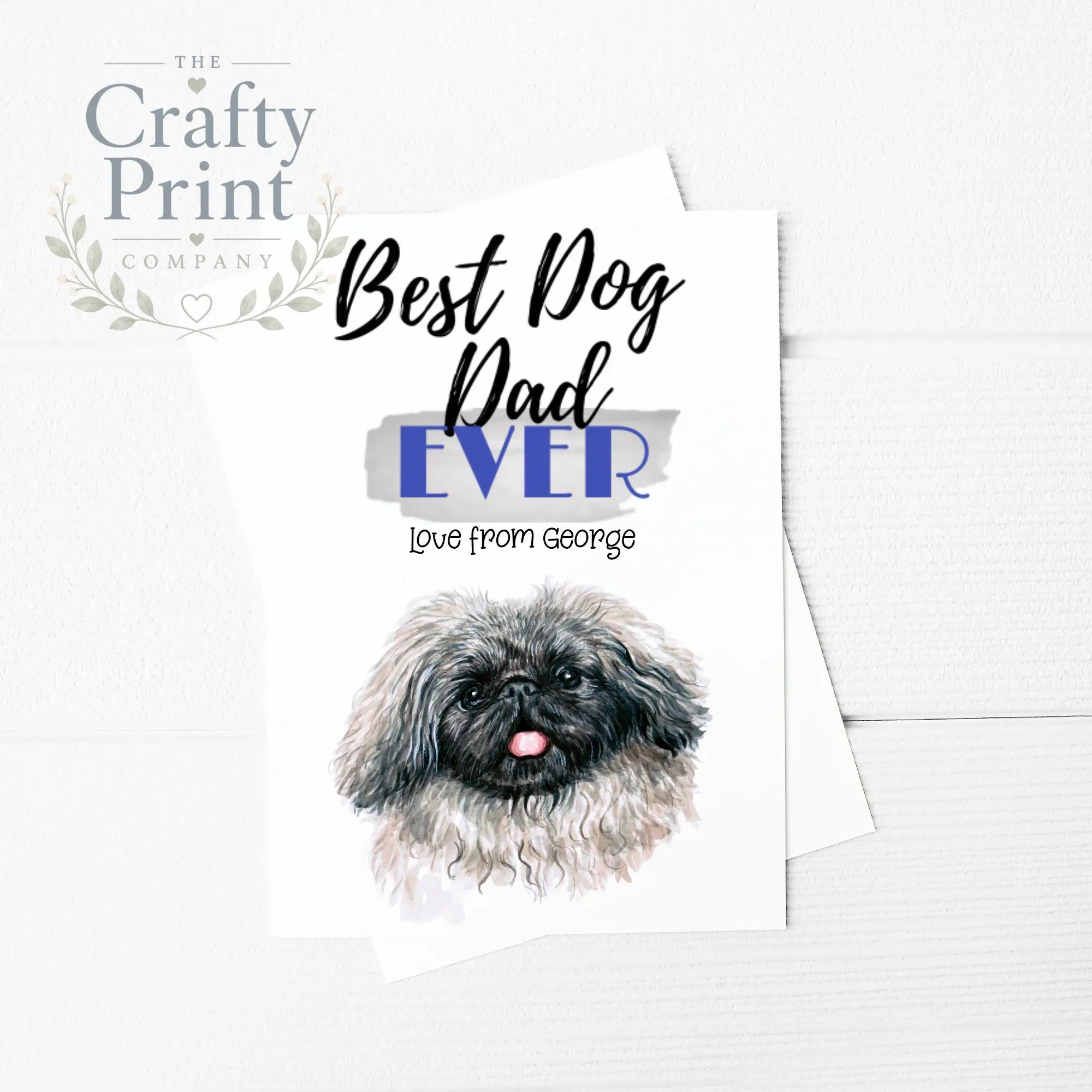 Best Dog Dad Ever Pekingese A5 Card & Envelope - Greeting